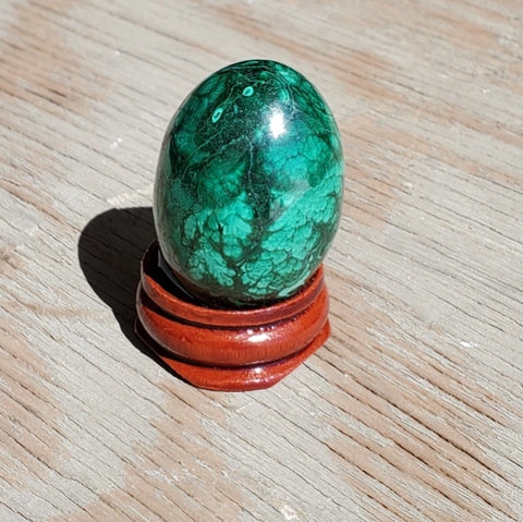 Natural polished Malachite egg