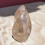 Natural polished carved Smokey Quartz flame