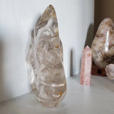 Natural polished carved Smokey Quartz flame