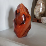 Natural polished carved Red Carnelian flame