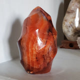 Natural polished carved Red Carnelian flame