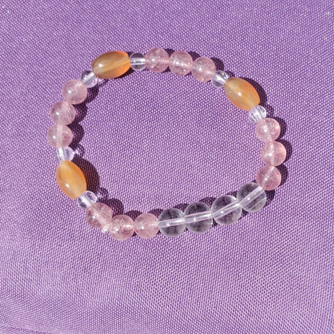 Natural polished crystal bracelet