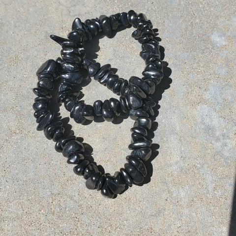 Natural polished Shungite bracelet