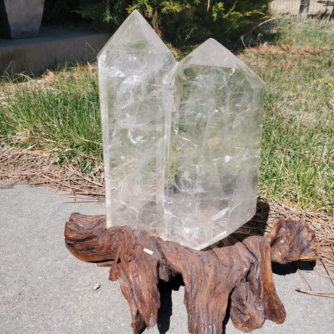 Natural polished Clear Quartz double point