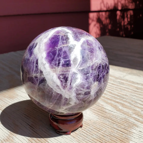 Natural Chevron Amethyst sphere