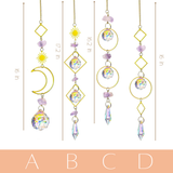 Amethyst Crystal Suncatcher - Purple Healing Gemstone Decor
