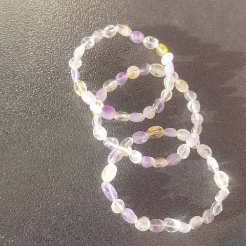 Natural polished Amethyst and Citrine bracelet