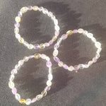 Natural polished Amethyst and Citrine bracelet