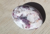 Natural polished Pink Tourmaline palm stone