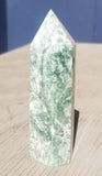 Natural polished Green Moss Agate point