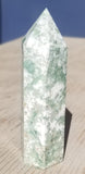 Natural polished Green Moss Agate point