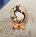 Natural polished Septarian sphere