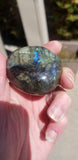 Natural polished Blue Labradorite palm stone