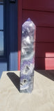 Awesome Natural polished Rainbow Fluorite point with multiple druse