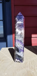 Awesome Natural polished Rainbow Fluorite point with multiple druse