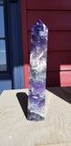 Awesome Natural polished Rainbow Fluorite point with multiple druse