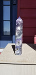 Awesome Natural polished Rainbow Fluorite point with multiple druse