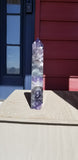 Awesome Natural polished Rainbow Fluorite point with multiple druse