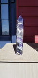 Awesome Natural polished Rainbow Fluorite point with multiple druse