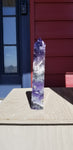 Awesome Natural polished Rainbow Fluorite point with multiple druse