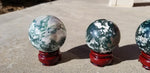 Natural polished Green Moss Agate sphere