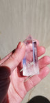 Natural polished Clear Quartz Crystal point with rainbow