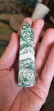 Natural polished Green Tree Agate point