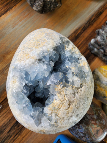 Natural raw Celestite Egg