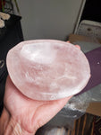 Natural polished Rose Quartz carved bowl