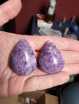 Natural polished Charoite cabachon