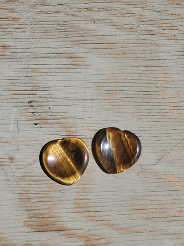 Natural polished heart worry stone