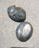 Natural polished Lavender Labradorite Palm stone