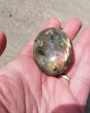 Natural polished Lavender Labradorite Palm stone