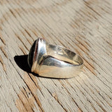 Natural polished faceted Moldavite ring