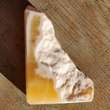 Natural polished and raw Orange Calcite slab point