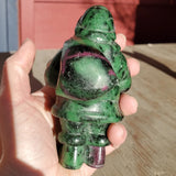 Natural polished Ruby and Zoisite Santa Claus