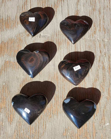 Natural polished carved Mahogany Obsidian heart