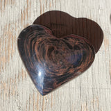 Natural polished carved Mahogany Obsidian heart