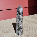 Natural polished Spiderweb Jasper point