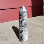 Natural polished Spiderweb Jasper point