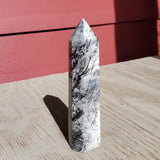 Natural polished Spiderweb Jasper point