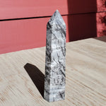 Natural polished Spiderweb Jasper point