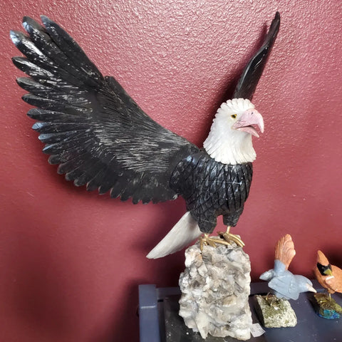 Natural carved Bald Eagle